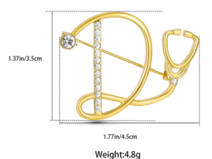 D Shape Stethoscope Brooch Pins - Image 2